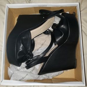Black high heel platforms